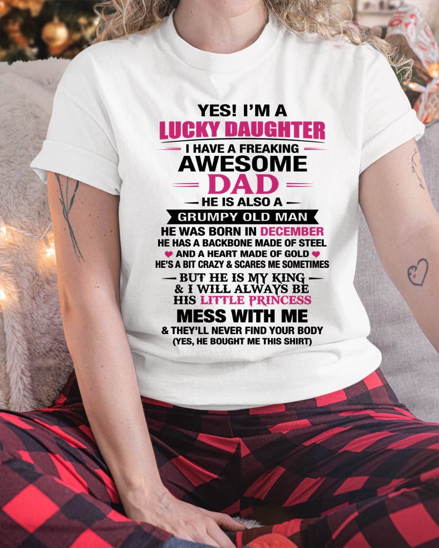 DECEMBER - A LUCKY DAUGHTER – DADDY’S LITTLE PRINCESS - FROM DAD - TLEE12 (SKU2604-16-12)