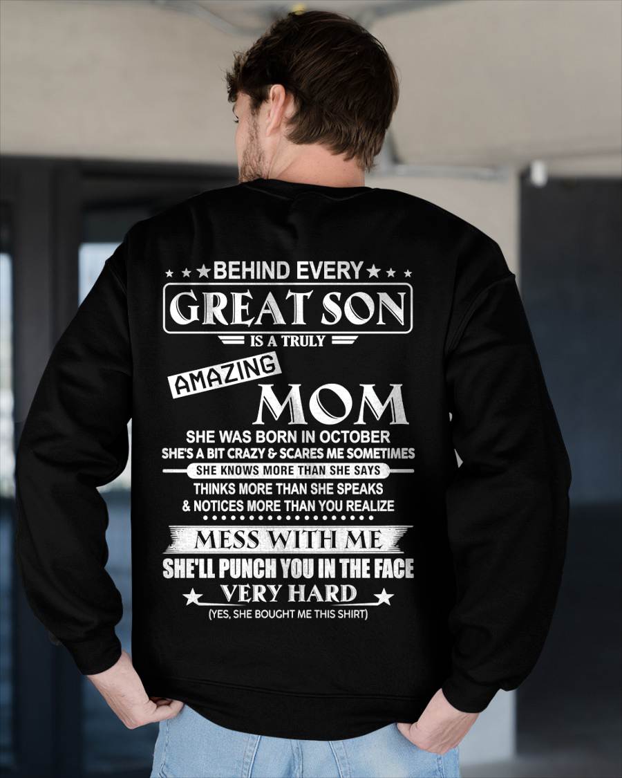 OCTOBER - BEHIND EVERY GREAT SON IS A TRULY AMAZING MOM - FROM MOM - TLEE10 (SKU10-37-10)