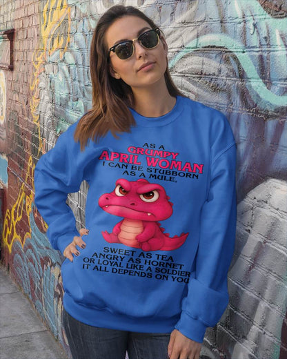 APRIL - AS A GRUMPY APRIL WOMAN I CAN BE STUBBORN AS A MULE - FOR WOMEN - TLEE04 (SKU09-31-04)