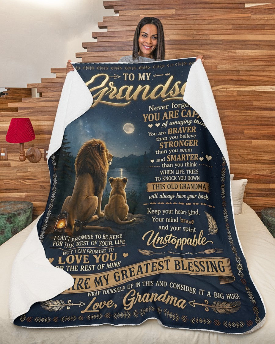 Special Gift For Your Grandson Blanket - From Grandma (SKU2606-279)