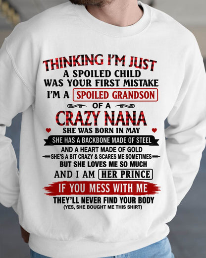 MAY - NANA LOVES HER GRANDSON SHIRT - FROM GRANDMA - TLEE05 (SKU2608-28-05)