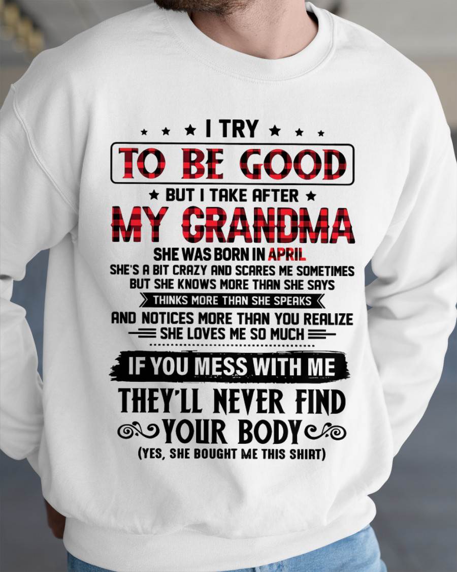 APRIL - I TRY TO BE GOOD BUT I TAKE AFTER MY GRANDMA - FROM GRANDMA - TLEE04 (SKU07-102-04)