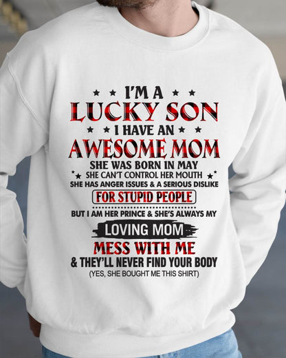 MAY - I’M A LUCKY SON I HAVE AN AWESOME MOM - FROM MOM - TLEE05 (SKU26T-01-24-05)