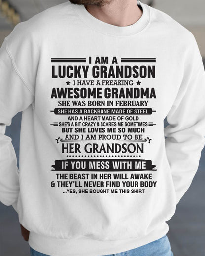 FEBRUARY - GRANDSON OF A STRONG & LOVING GRANDMA - FROM GRANDMA - TLEE02 (SKU11-154-02)