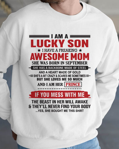SEPTEMBER - LUCKY SON OF A STRONG AND PROTECTIVE MOM - FROM MOM - TLEE09 (SKU2602-97-09)