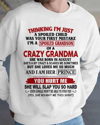 AUGUST - GRANDMA’S BOY – LOVED, SPOILED & PROTECTED - FROM GRANDMA - TLEE08 (SKU2602-128-08)