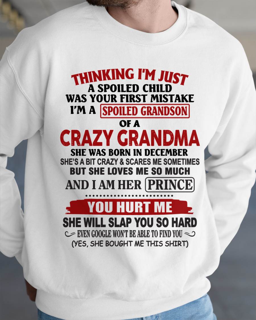 DECEMBER - GRANDMA’S BOY – LOVED, SPOILED & PROTECTED - FROM GRANDMA - TLEE12 (SKU2602-128-12)