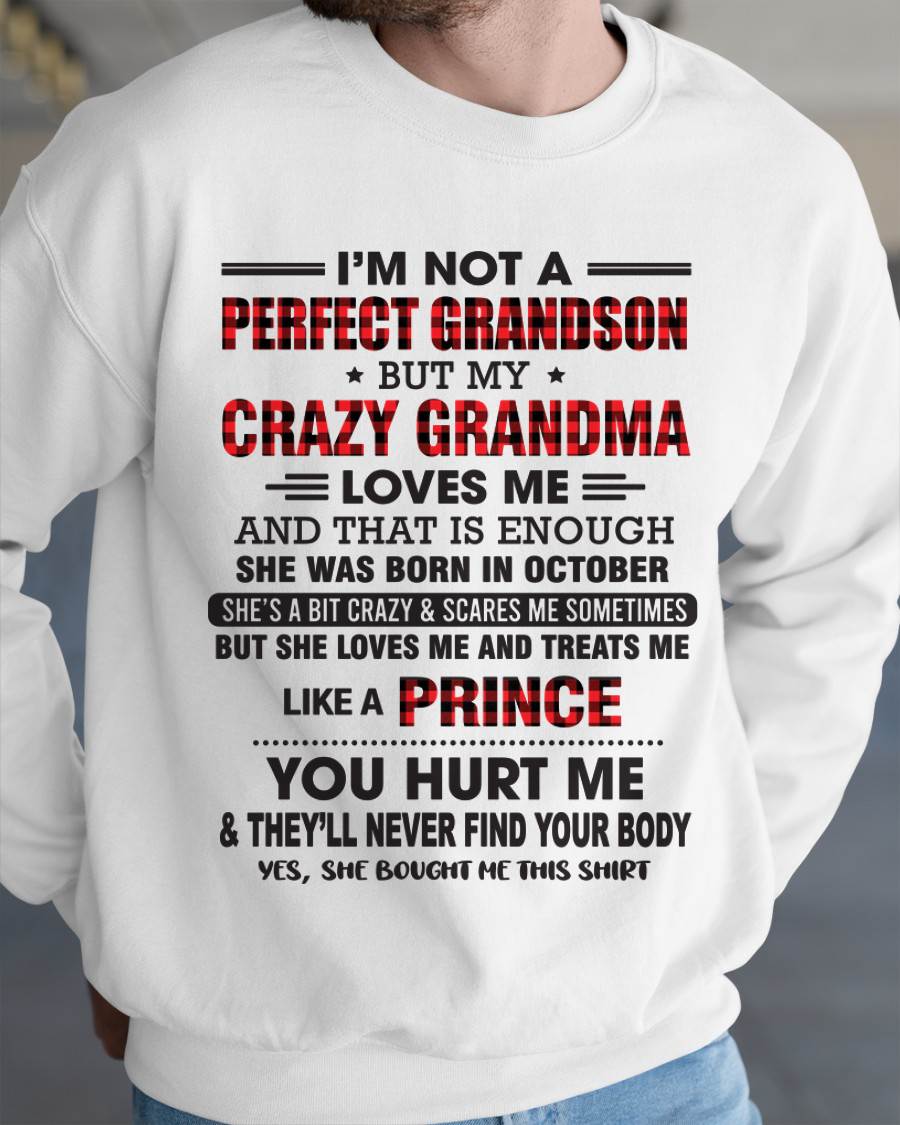 OCTOBER - PROUD GRANDSON OF A CRAZY GRANDMA - FROM GRANDMA - TLEE10 (SKU2603-71-10)