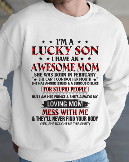FEBRUARY - I’M A LUCKY SON I HAVE AN AWESOME MOM - FROM MOM - TLEE02 (SKU26T-01-24-02)