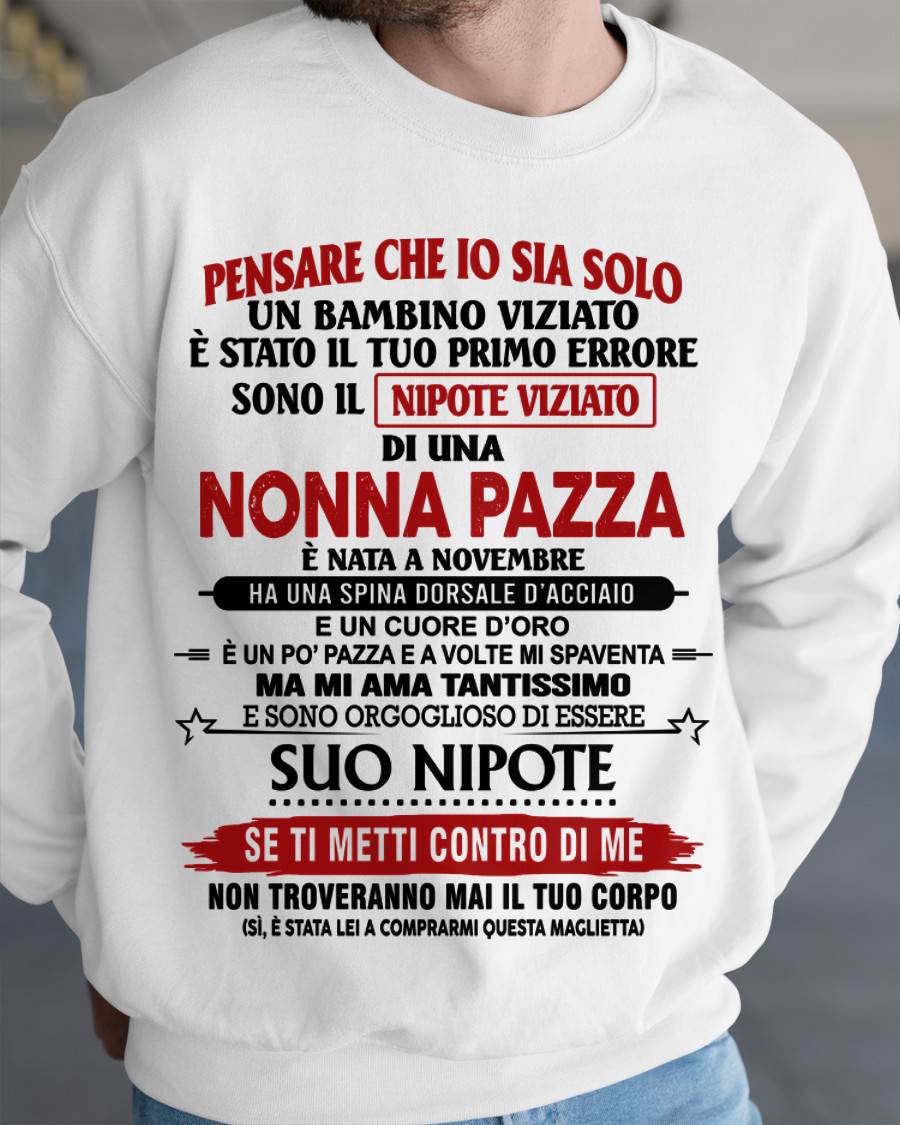 NONNA PAZZA NATA A NOVEMBRE – NIPOTE VIZIATO – DALLA NONNA - TLEE11 (SKU2605-334-11)