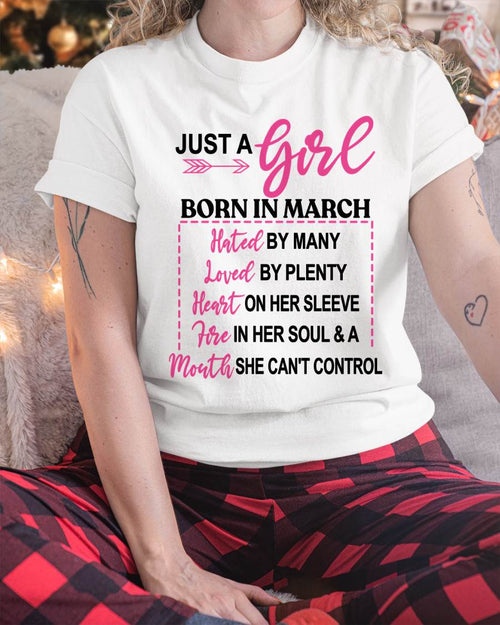 BORN IN MARCH – A GIRL WITH ATTITUDE, HEART, AND A MOUTH SHE CAN’T CONTROL - FOR WOMEN - TLEE03 (SKU2603-363-03)