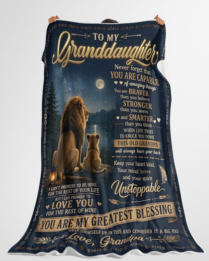 Special Gift For Your Granddaughter Blanket - From Grandpa (SKU2606-84)