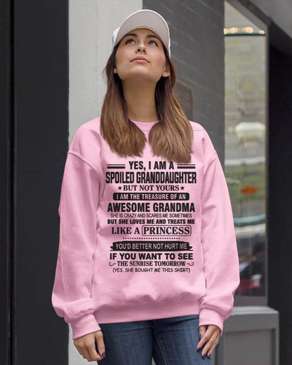 YES, I AM A SPOILED GRANDDAUGHTER BUT NOT YOURS I AM THE TREASURE OF AN AWESOME GRANDMA - FROM GRANDMA - TLEE00 (SKU10-104-00)