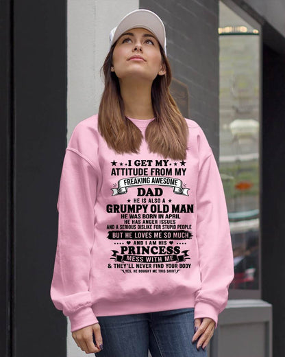 APRIL - AWESOME DAD PRINCESS SHIRT - FROM DAD - TLEE04 (SKU2607-352-04)