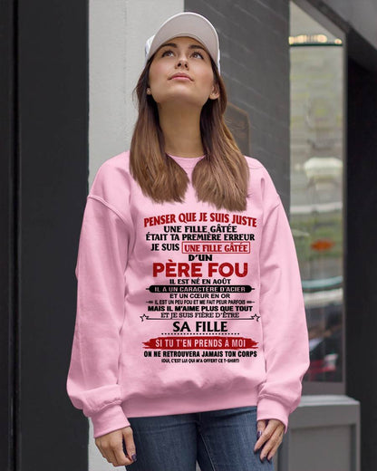 AOÛT / PAPA FOU, FILLE GÂTÉE - CADEAU DE PAPA - TLEE08 (SKU2605-354-08)