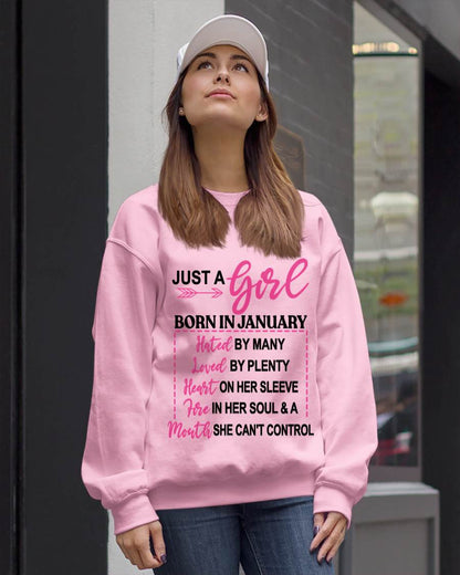 BORN IN JANUARY – A GIRL WITH ATTITUDE, HEART, AND A MOUTH SHE CAN’T CONTROL - FOR WOMEN - TLEE01 (SKU2603-363-01)