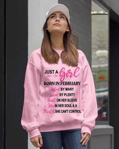 BORN IN FEBRUARY – A GIRL WITH ATTITUDE, HEART, AND A MOUTH SHE CAN’T CONTROL - FOR WOMEN - TLEE02 (SKU2603-363-02)