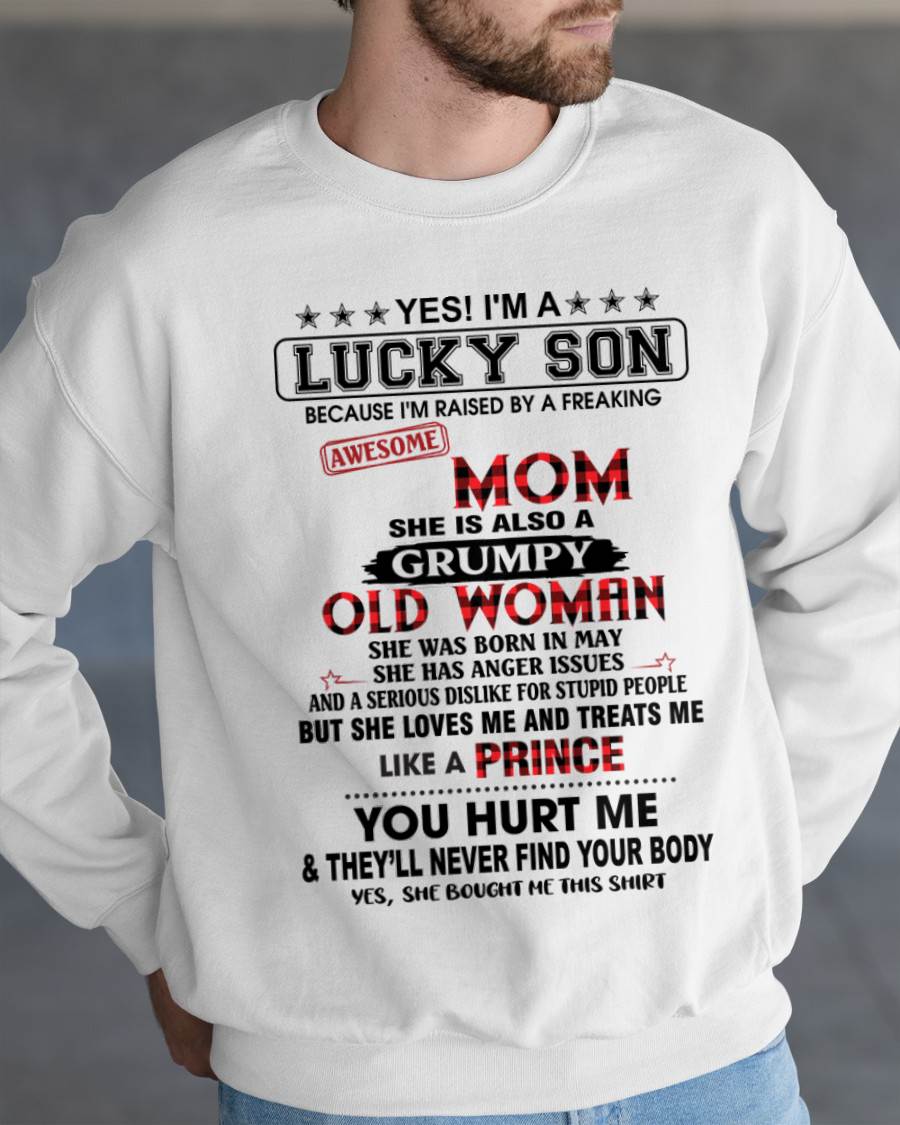 MAY - LUCKY SON – PROUD TO BE RAISED BY AN AWESOME MOM - FROM MOM - TLEE05 (SKU2603-106-05)