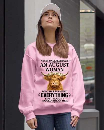 AUGUST WOMAN HIGHLAND COW SHIRT - FOR WOMEN - TLEE08 (SKU2606-158-08)