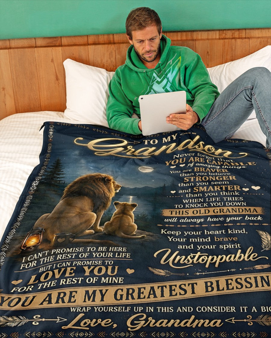 Special Gift For Your Grandson Blanket - From Grandma (SKU2606-279)