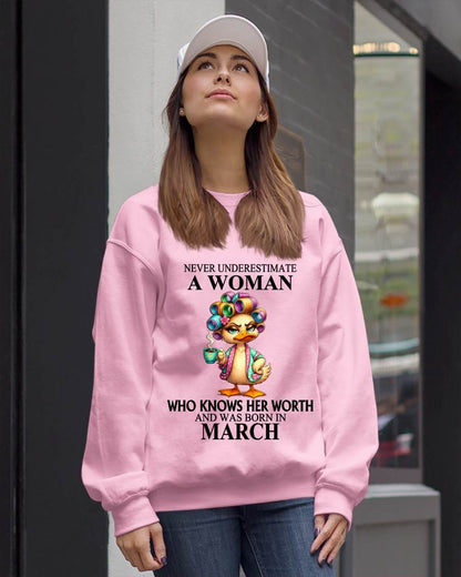 MARCH – NEVER UNDERESTIMATE A WOMAN WHO KNOWS HER WORTH - FOR WOMEN - TLEE03 (SKU2604-56-03)