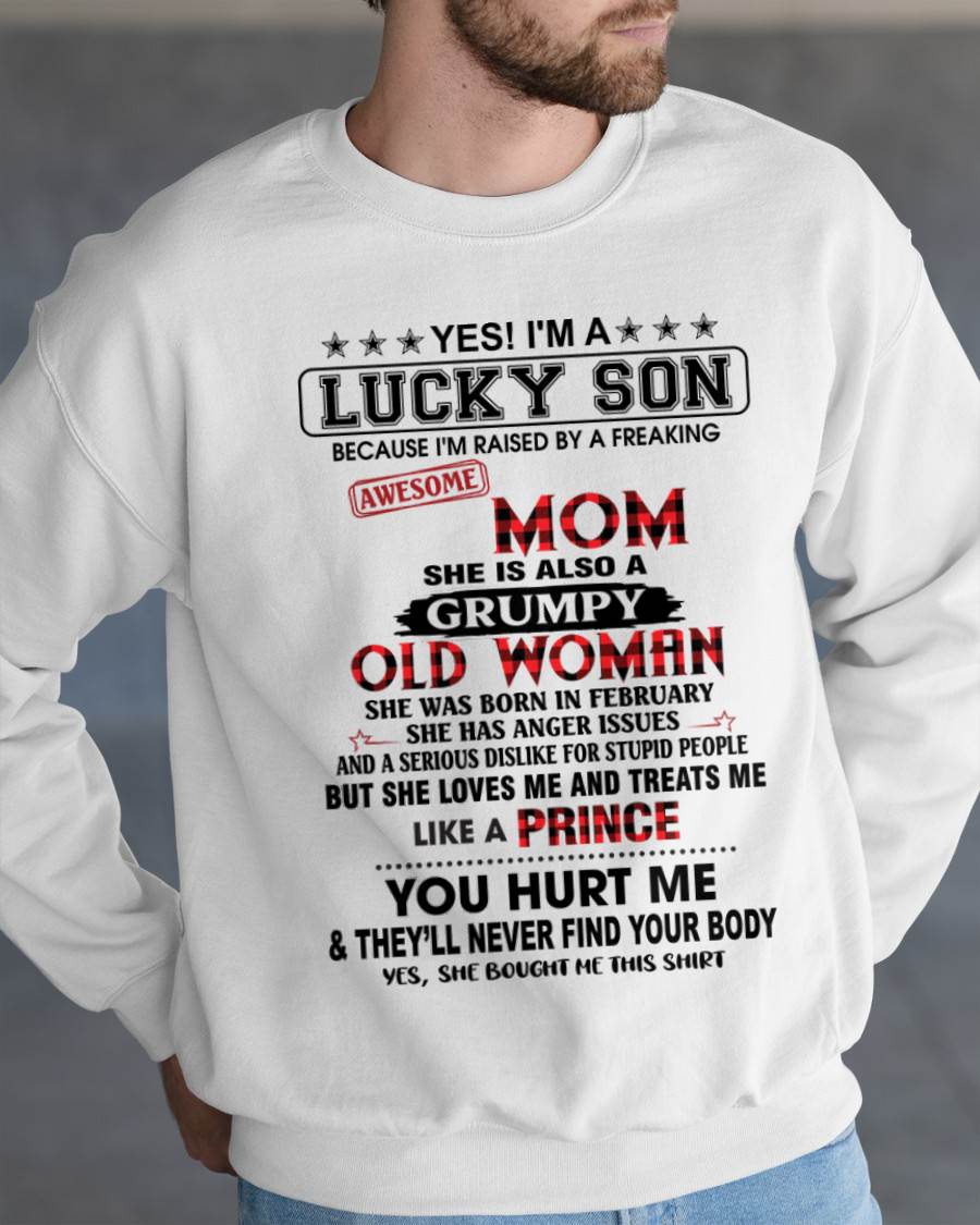 FEBRUARY - LUCKY SON – PROUD TO BE RAISED BY AN AWESOME MOM - FROM MOM - TLEE02 (SKU2603-106-02)
