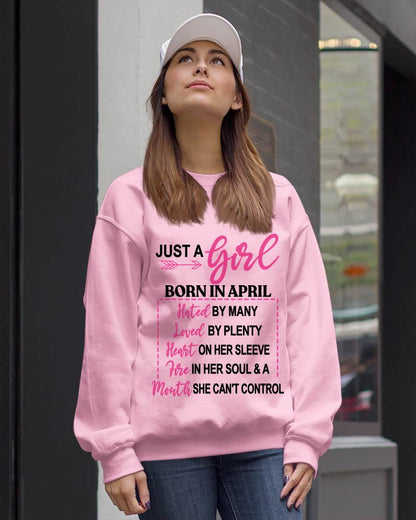 BORN IN APRIL – A GIRL WITH ATTITUDE, HEART, AND A MOUTH SHE CAN’T CONTROL - FOR WOMEN - TLEE04 (SKU2603-363-04)