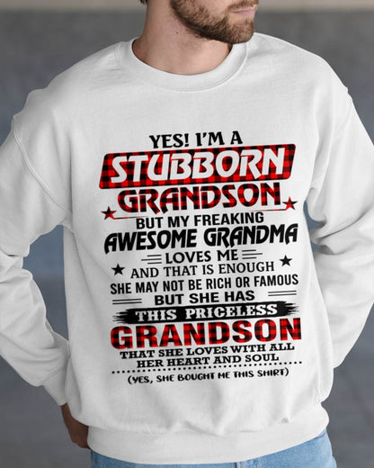 STUBBORN GRANDSON GRANDMA SHIRT - FROM GRANDMA - TLEE00 (SKU2608-86-00)