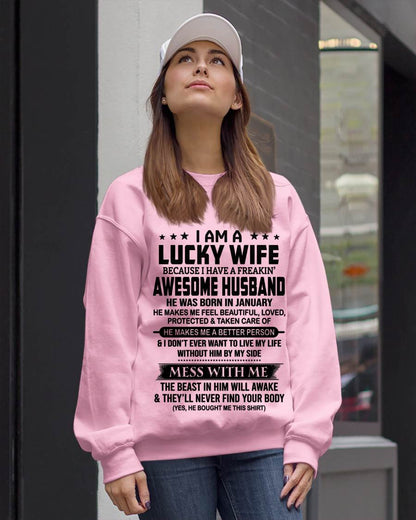 JANUARY BORN HUSBAND'S LUCKY WIFE - FROM HUSBAND - TLEE01 (SKU2605-97-01)
