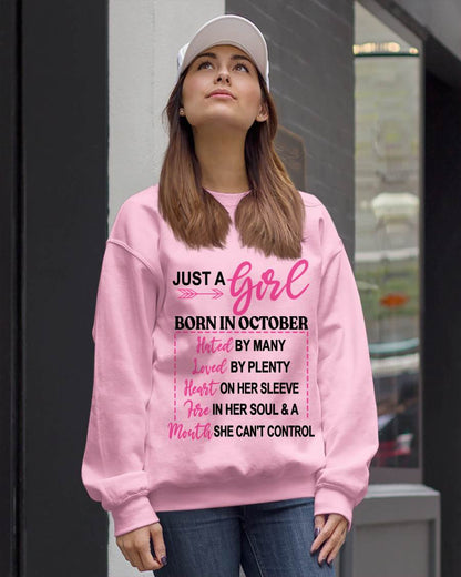 BORN IN OCTOBER – A GIRL WITH ATTITUDE, HEART, AND A MOUTH SHE CAN’T CONTROL - FOR WOMEN - TLEE10 (SKU2603-363-10)