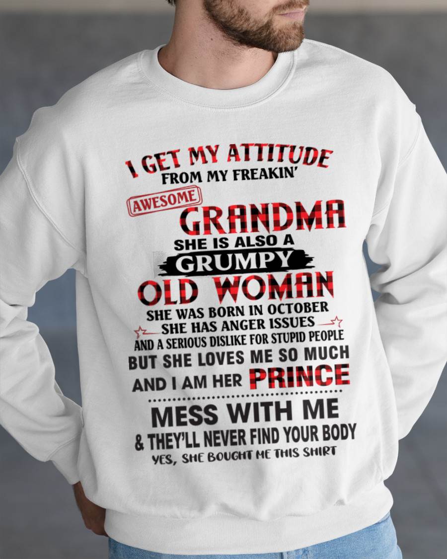 OCTOBER - I GET MY ATTITUDE FROM MY FREAKIN’ AWESOME GRANDMA - FROM GRANDMA - TLEE10 (SKU2603-157-10)