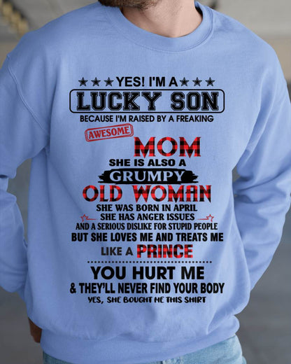APRIL - LUCKY SON – PROUD TO BE RAISED BY AN AWESOME MOM - FROM MOM - TLEE04 (SKU2603-106-04)