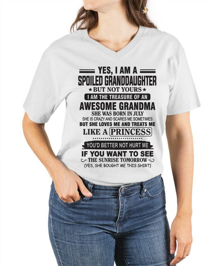 JULY - YES, I AM A SPOILED GRANDDAUGHTER BUT NOT YOURS I AM THE TREASURE OF AN AWESOME GRANDMA - FROM GRANDMA - TLEE07 (SKU10-104-07)