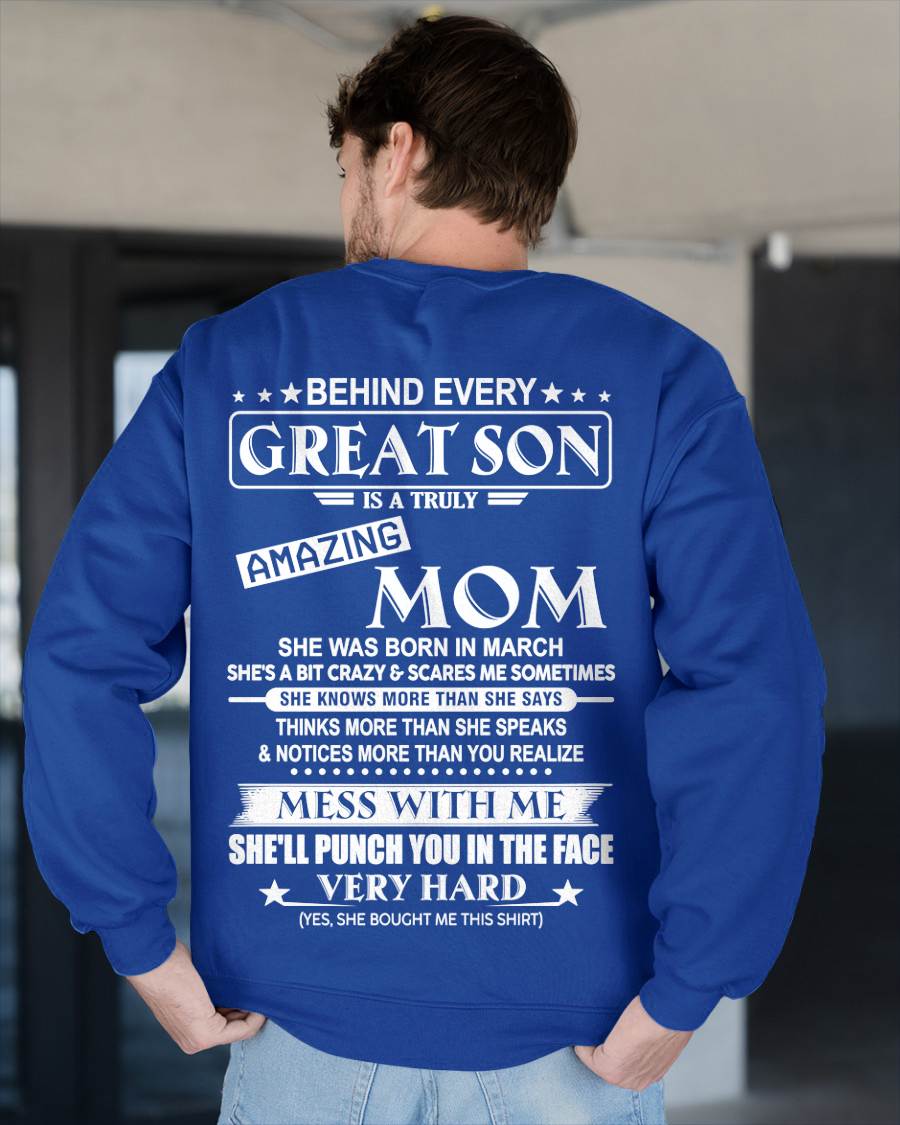 MARCH - BEHIND EVERY GREAT SON IS A TRULY AMAZING MOM - FROM MOM - TLEE03 (SKU10-37-03)