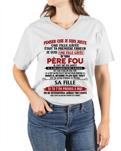 AOÛT / PAPA FOU, FILLE GÂTÉE - CADEAU DE PAPA - TLEE08 (SKU2605-354-08)