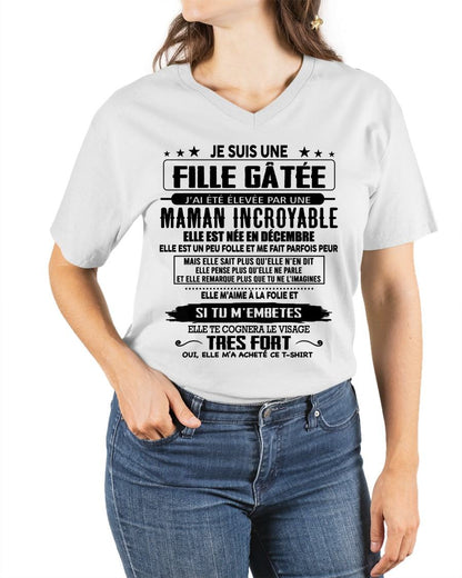 DÉCEMBRE - T-SHIRT JE SUIS UNE FILLE CHANCEUSE – CADEAU TOUCHANT DE MAMAN INCROYABLE - fr12 / TLEE12 (SKU26T-0190-12)