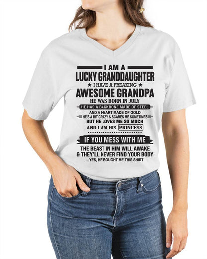 JULY - I AM A LUCKY GRANDDAUGHTER  I HAVE A FREAKING AWESOME GRANDPA - FROM GRANDPA - TLEE07 (SKU11-122-07)