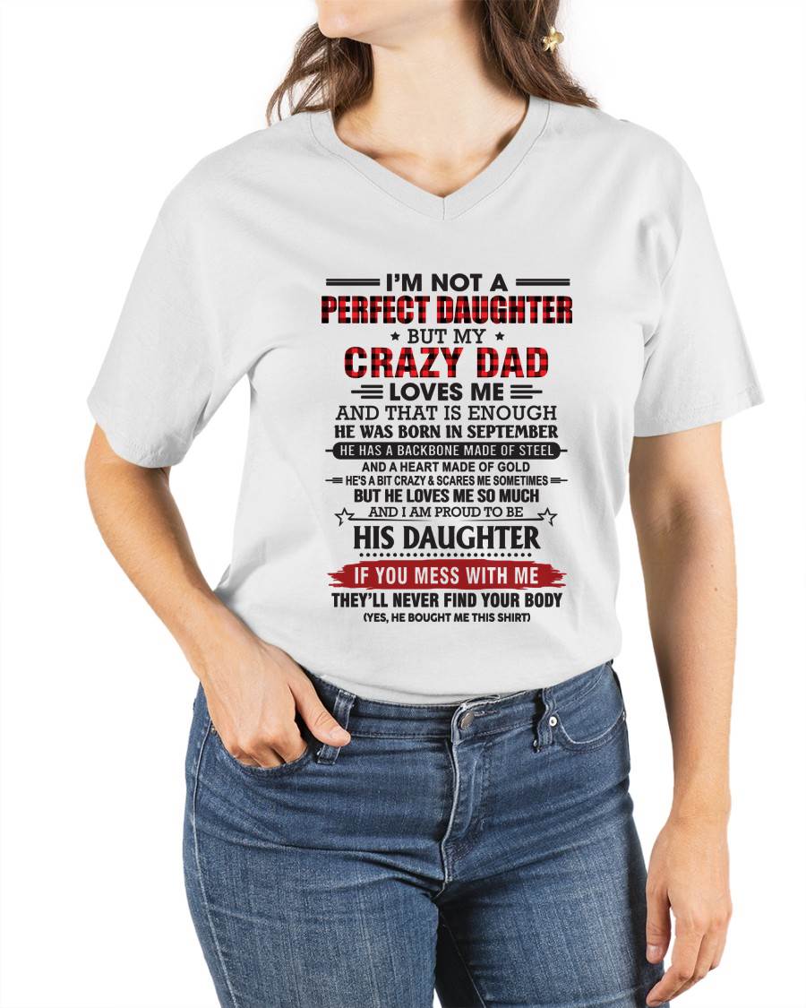 SEPTEMBER - DAUGHTER OF A CRAZY DAD SHIRT - FROM DAD - TLEE09 (SKU2606-115-09)