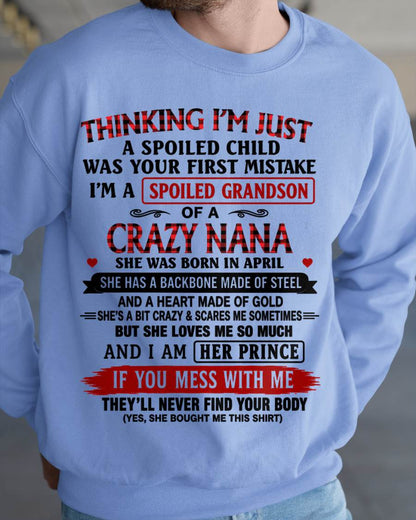 APRIL - NANA LOVES HER GRANDSON SHIRT - FROM GRANDMA - TLEE04 (SKU2608-28-04)