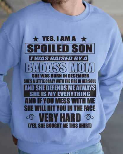 DECEMBER MOM — MY MOM RAISED ME WITH LOVE AND ATTITUDE - FROM MOM - TLEE12 (SKU2605-282-12)