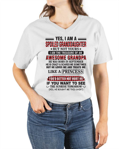 SEPTEMBER - YES, I AM A SPOILED GRANDDAUGHTER – TREASURE OF AN AWESOME GRANDPA - FROM GRANDPA - TLEE09 (SKU2602-205-09)