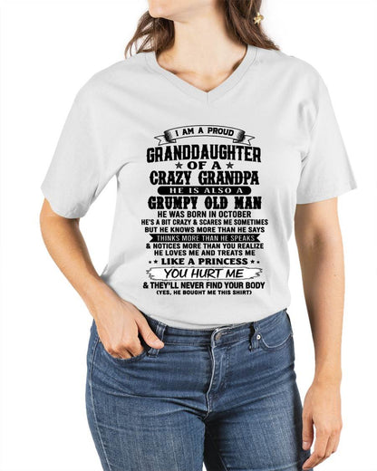 OCTOBER - PROUD GRANDDAUGHTER OF A CRAZY GRANDPA - FROM GRANDPA - TLEE10 (SKU2607-114-10)