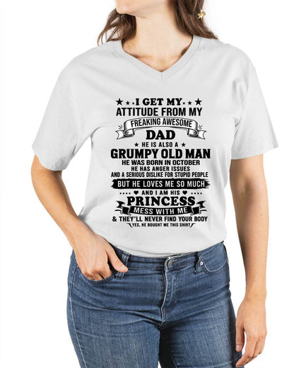 OCTOBER - AWESOME DAD PRINCESS SHIRT - FROM DAD - TLEE10 (SKU2607-352-10)