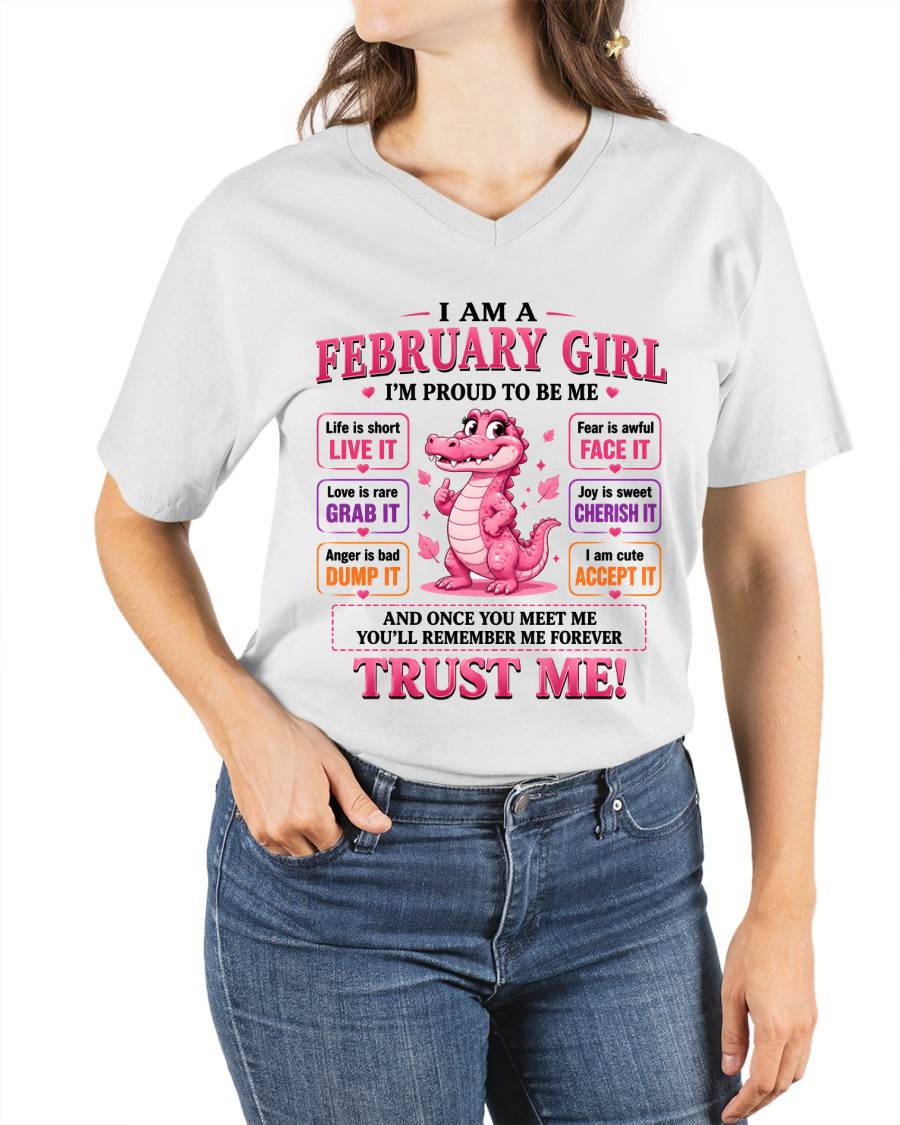 FEBRUARY GIRL CUTE ALLIGATOR TEE - FOR WOMEN - TLEE02 (SKU2607-236-02)