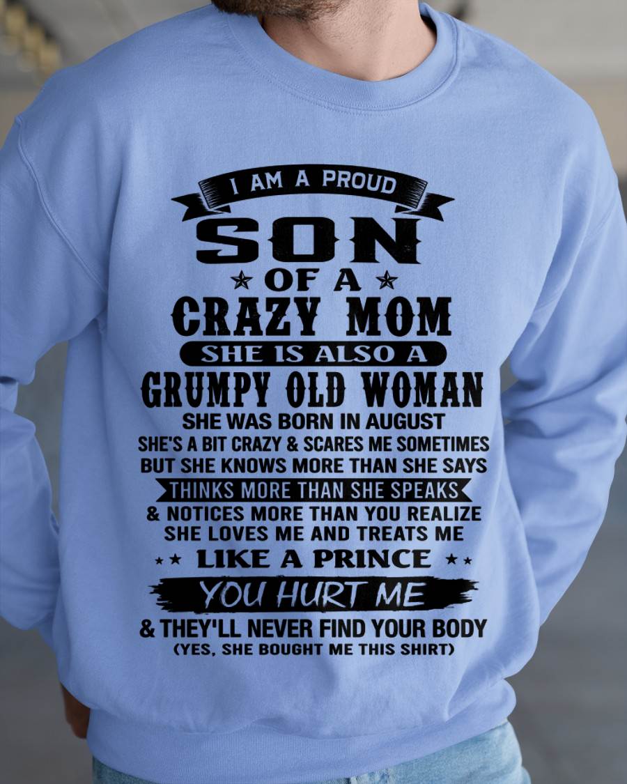 AUGUST - PROUD SON OF A FREAKIN' AWESOME MOM - FROM MOM - TLEE08 (SKU2607-60-08)