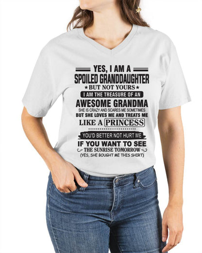 YES, I AM A SPOILED GRANDDAUGHTER BUT NOT YOURS I AM THE TREASURE OF AN AWESOME GRANDMA - FROM GRANDMA - TLEE00 (SKU10-104-00)