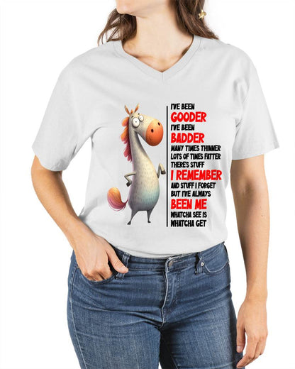FUNNY SHIRT – GOODER BADDER HUMOR BIRTHDAY TEE - FOR WOMEN - TLEE00 (SKU2603-270-00)