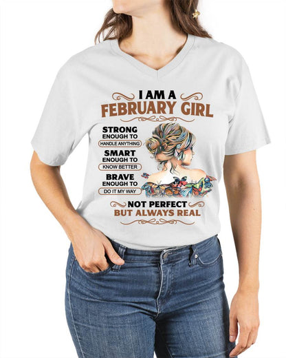 FEBRUARY – INSPIRATIONAL WOMEN’S SHIRT NOT PERFECT BUT REAL - FOR WOMEN - TLEE02 (SKU2604-159-02)