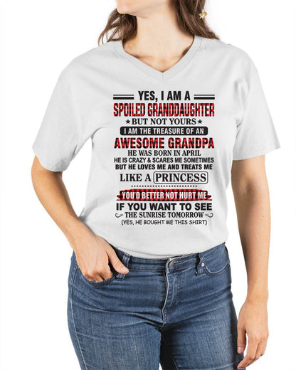 APRIL - YES, I AM A SPOILED GRANDDAUGHTER – TREASURE OF AN AWESOME GRANDPA - FROM GRANDPA - TLEE04 (SKU2602-205-04)