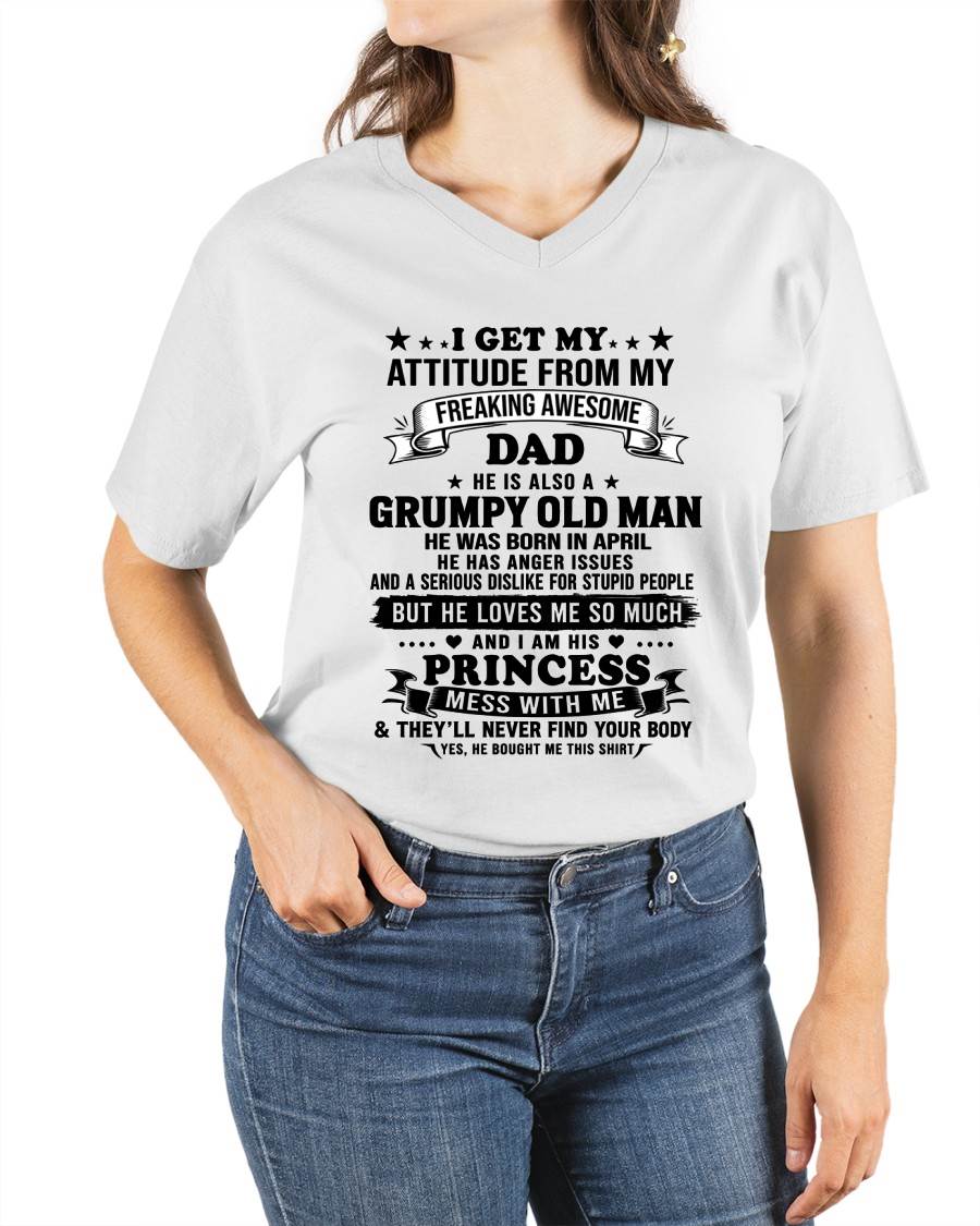 APRIL - AWESOME DAD PRINCESS SHIRT - FROM DAD - TLEE04 (SKU2607-352-04)